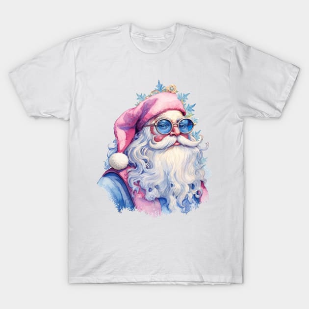 Groovy Hippie Retro Santa Claus T-Shirt by Hobbybox